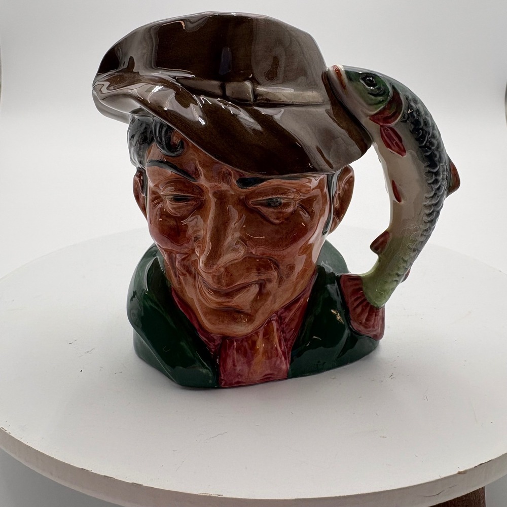 Royal Doulton The Poacher‎ Character Jug D6464 Vintage 1954 Fisherman Fish Hat
